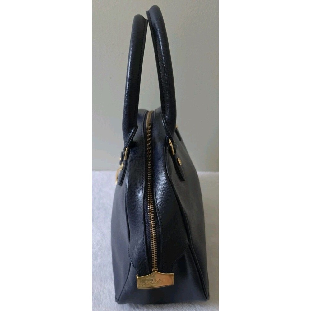 Lauren Ralph Lauren Sloan Street Dome Satchel Blue Textured Leather Old Money - Picture 2 of 14